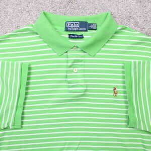 Polo Ralph Lauren Shirt Mens Large Green Pima Soft Touch Flesh Pony Short Sleeve